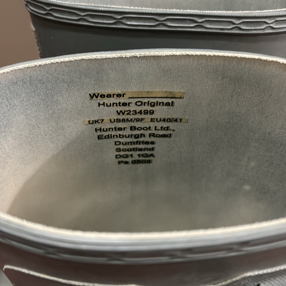 Hunter grey rubber knee high booots size 9 - Picture 6 of 7